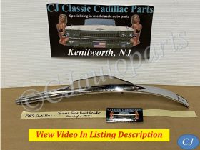 OEM 1959 Cadillac Deville Eldorado Fleetwood LEFT DRIVER SIDE FRONT FENDER GUNSIGHT CHROME TRIM MOLDING #1470533